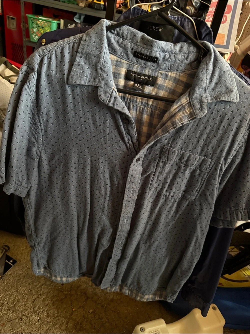 Banana Republic Light Blue Short Sleeve Button-Up Shirt
